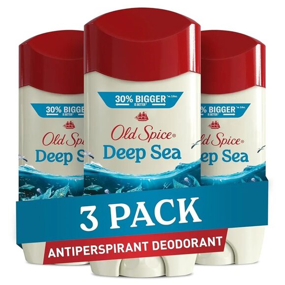 Old Spice Antiperspirant & Deodorant Deep Sea With Ocean Elements 3.4 oz 3 Pack - Picture 1 of 10